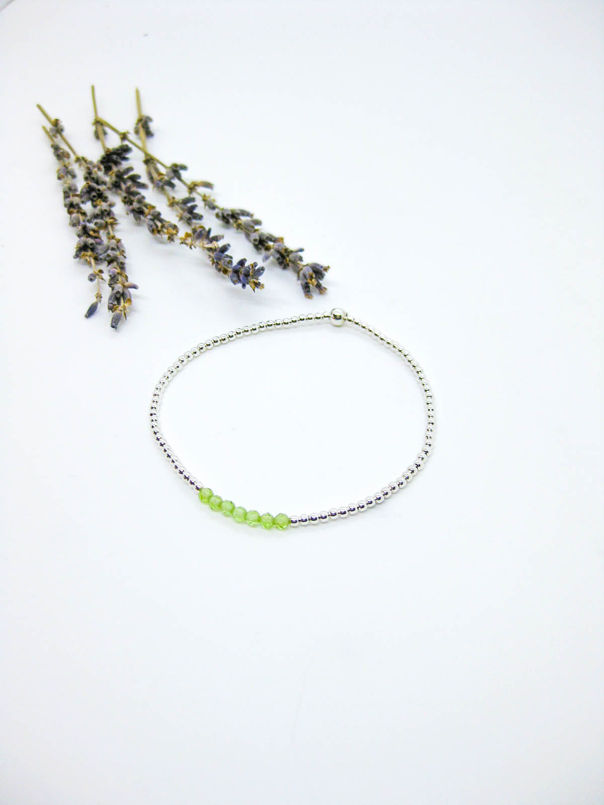 Violet: Peridot Stretch Bracelet