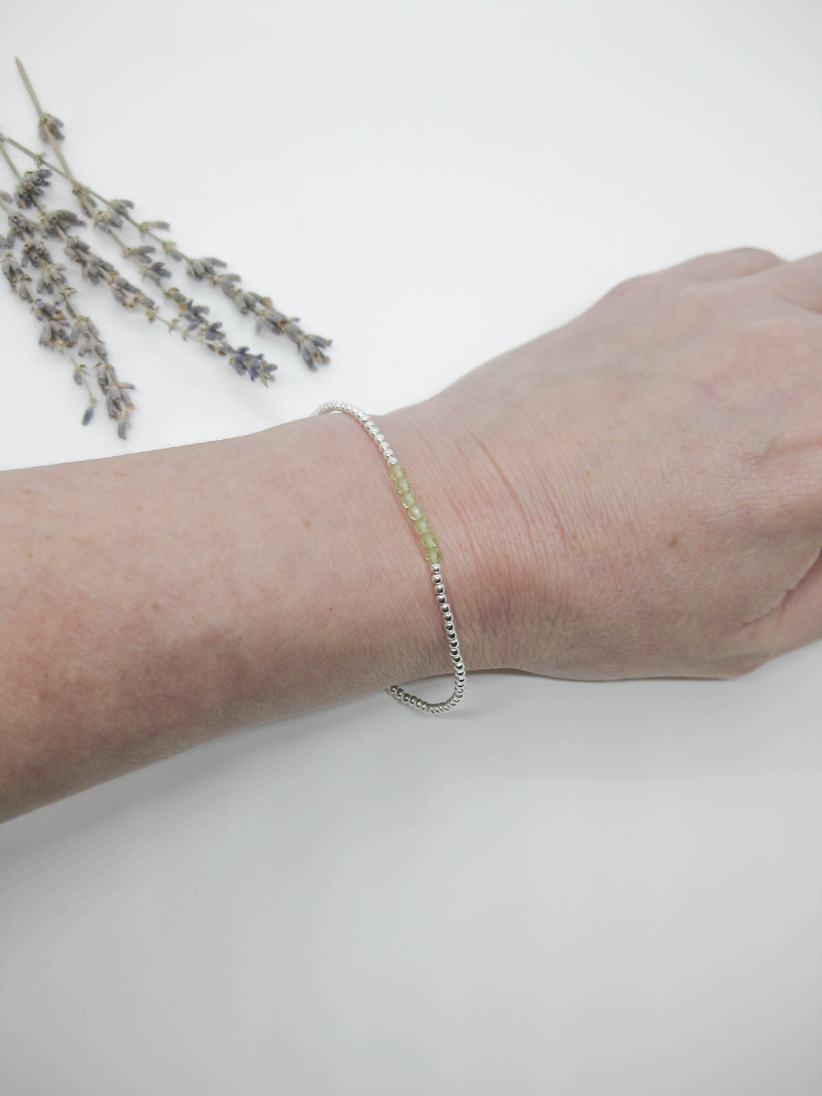 Violet: Peridot Stretch Bracelet