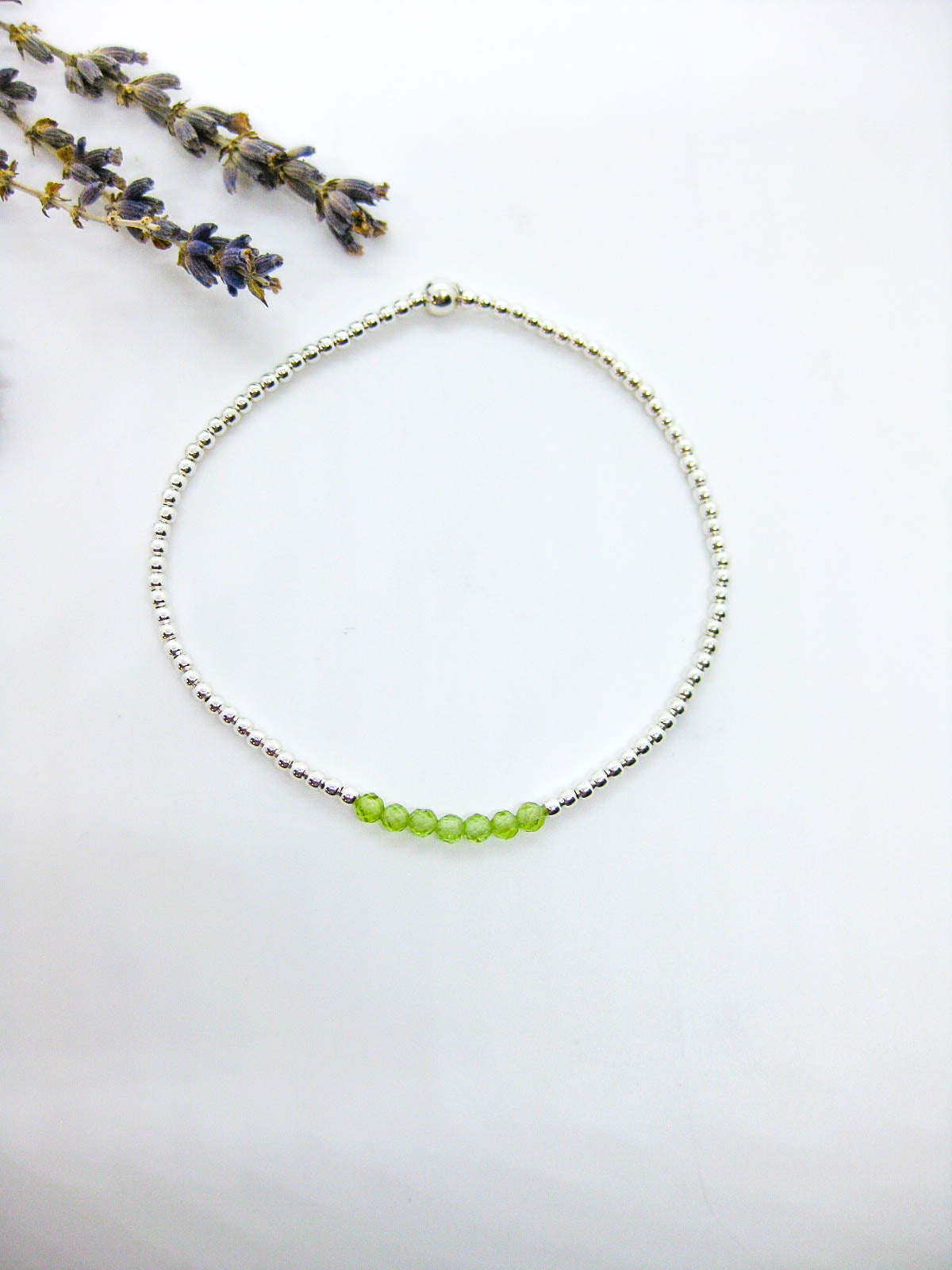 Violet: Peridot Stretch Bracelet