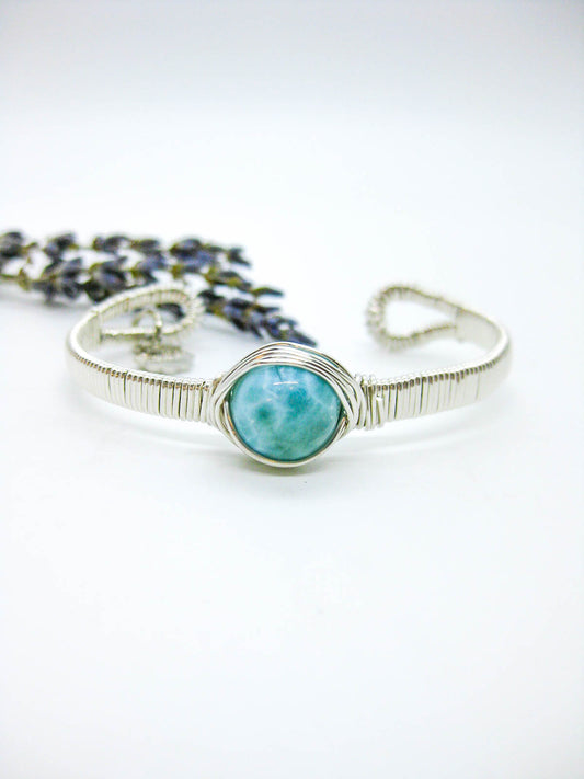 Calla: Larimar Wrapped Cuff - b361