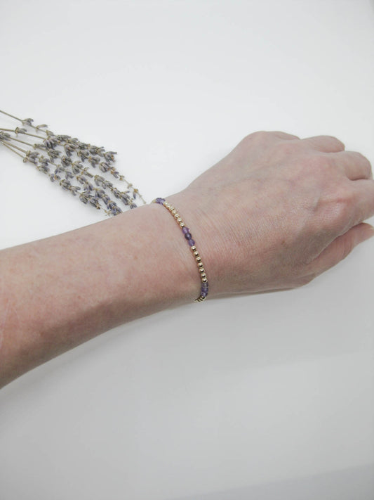 Juniper: Amethyst Stretch Bracelet - b397