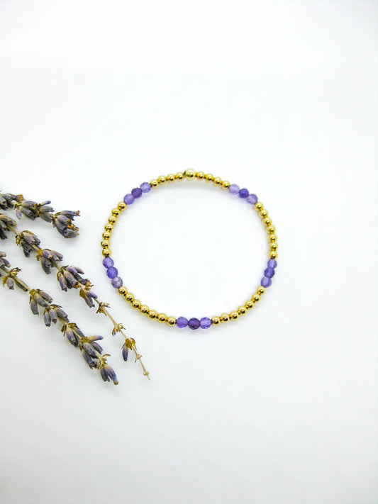 Juniper: Amethyst Stretch Bracelet - b397