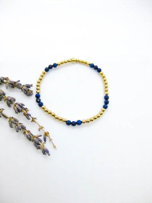 Juniper: Lapis Stretch Bracelet - b403