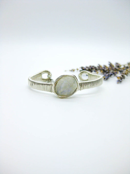 Calla: Moonstone Wrapped Cuff - b418