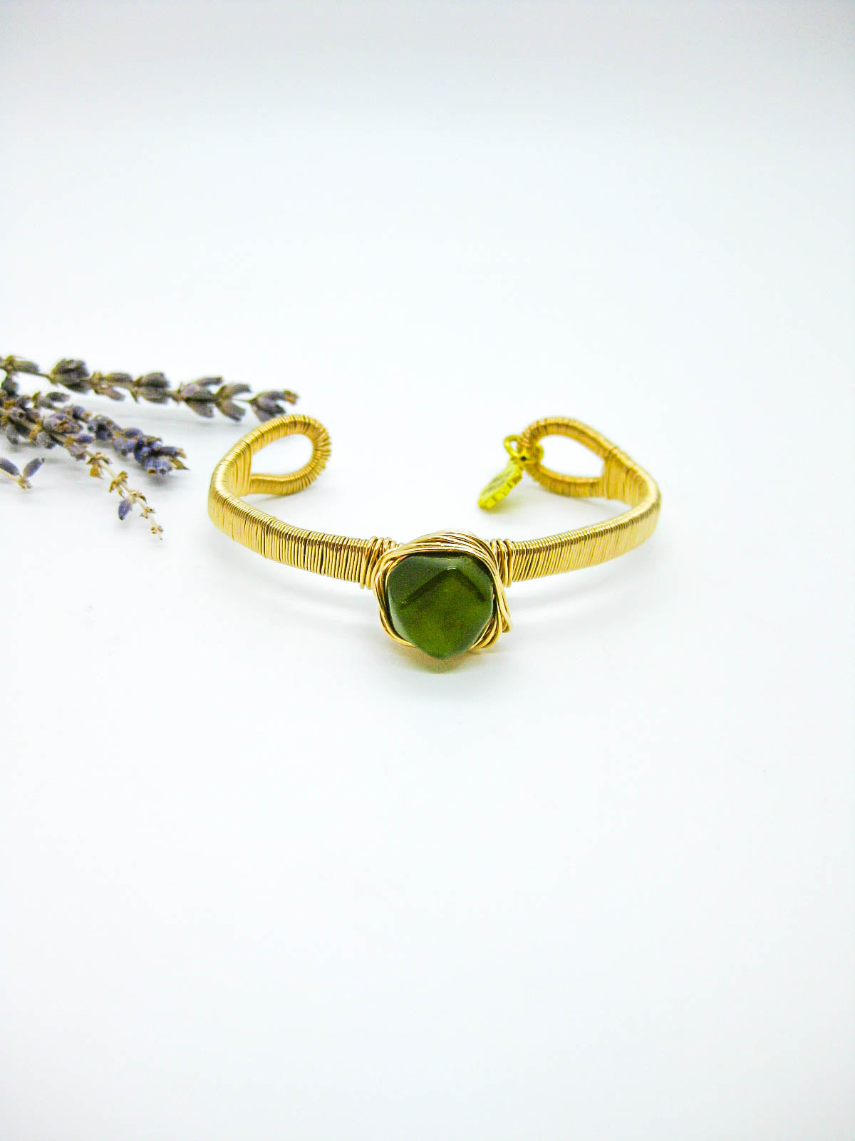 Calla: Jade Wrapped Cuff Bracelet