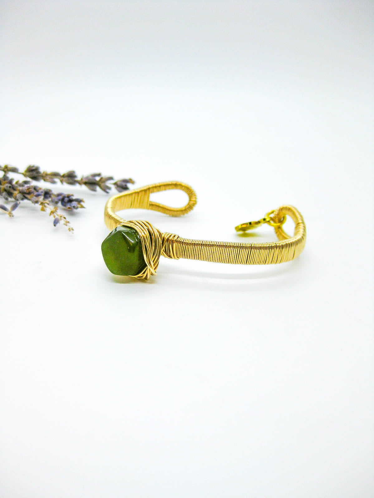 Calla: Jade Wrapped Cuff Bracelet