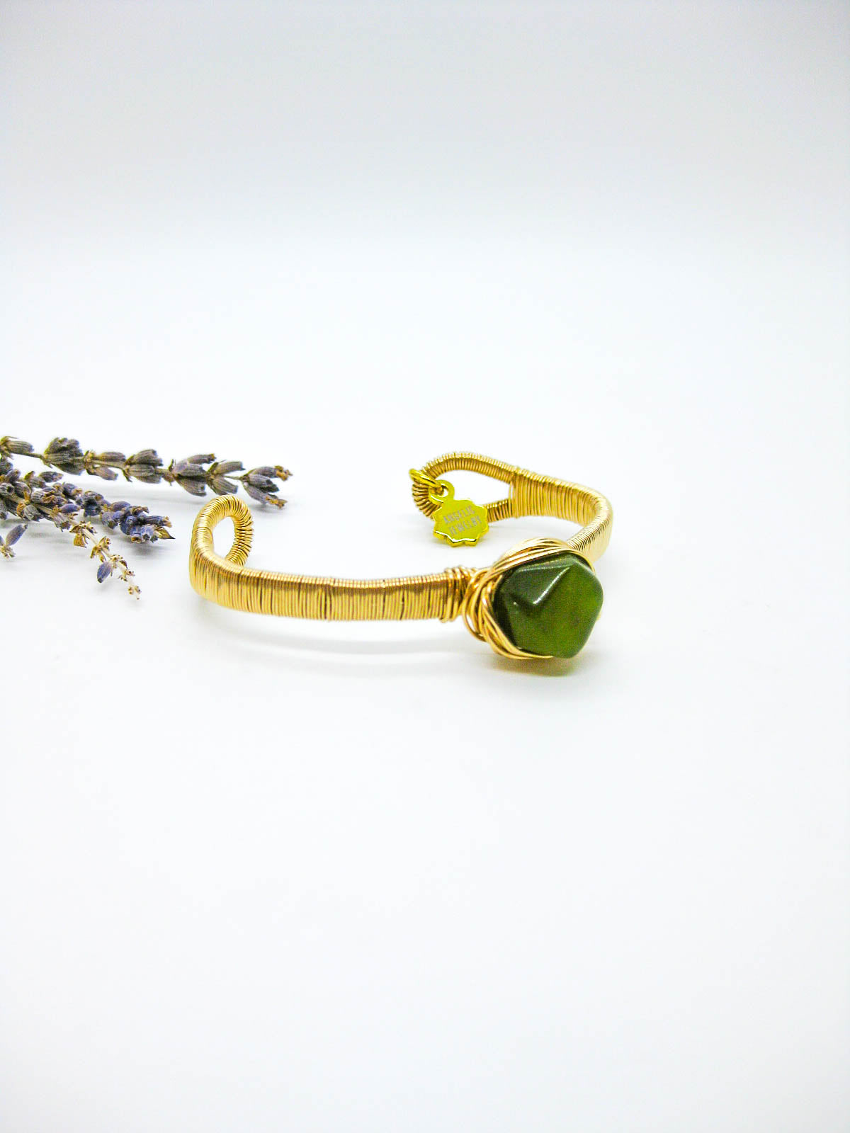 Calla: Jade Wrapped Cuff Bracelet