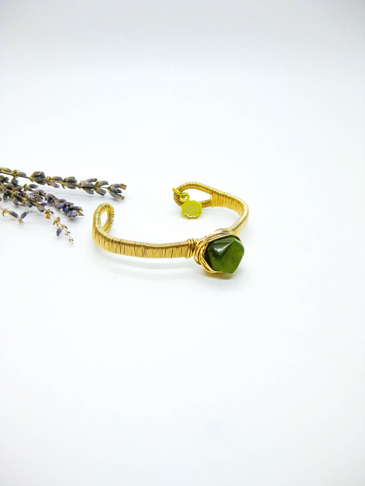 Calla: Jade Wrapped Cuff Bracelet