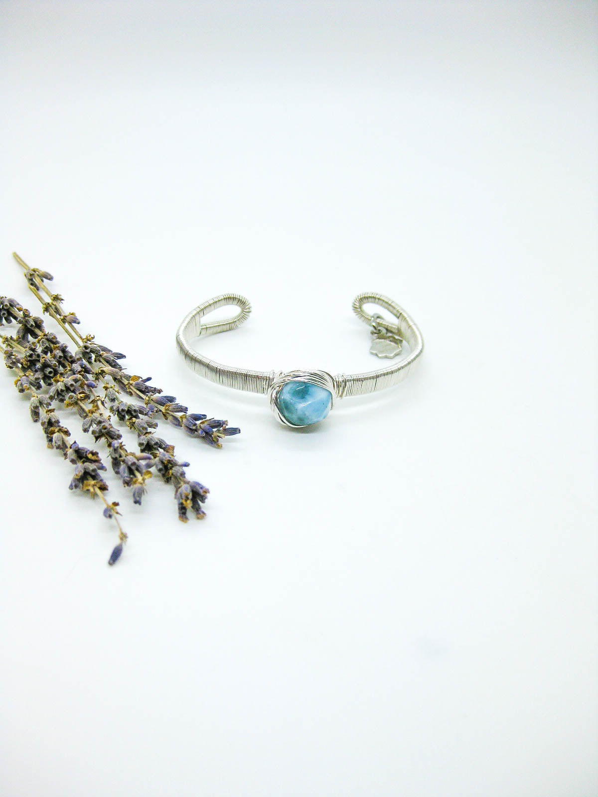 Calla: Larimar Wrapped Cuff Bracelet