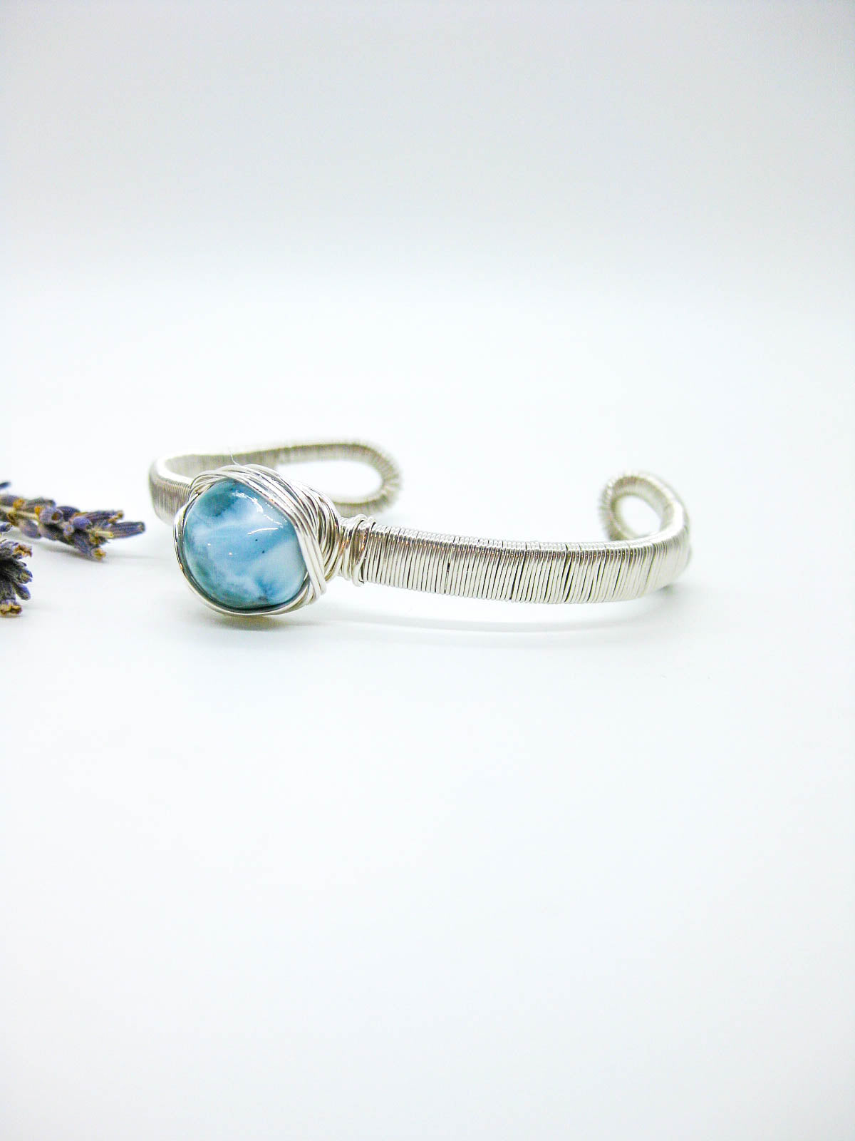 Calla: Larimar Wrapped Cuff Bracelet