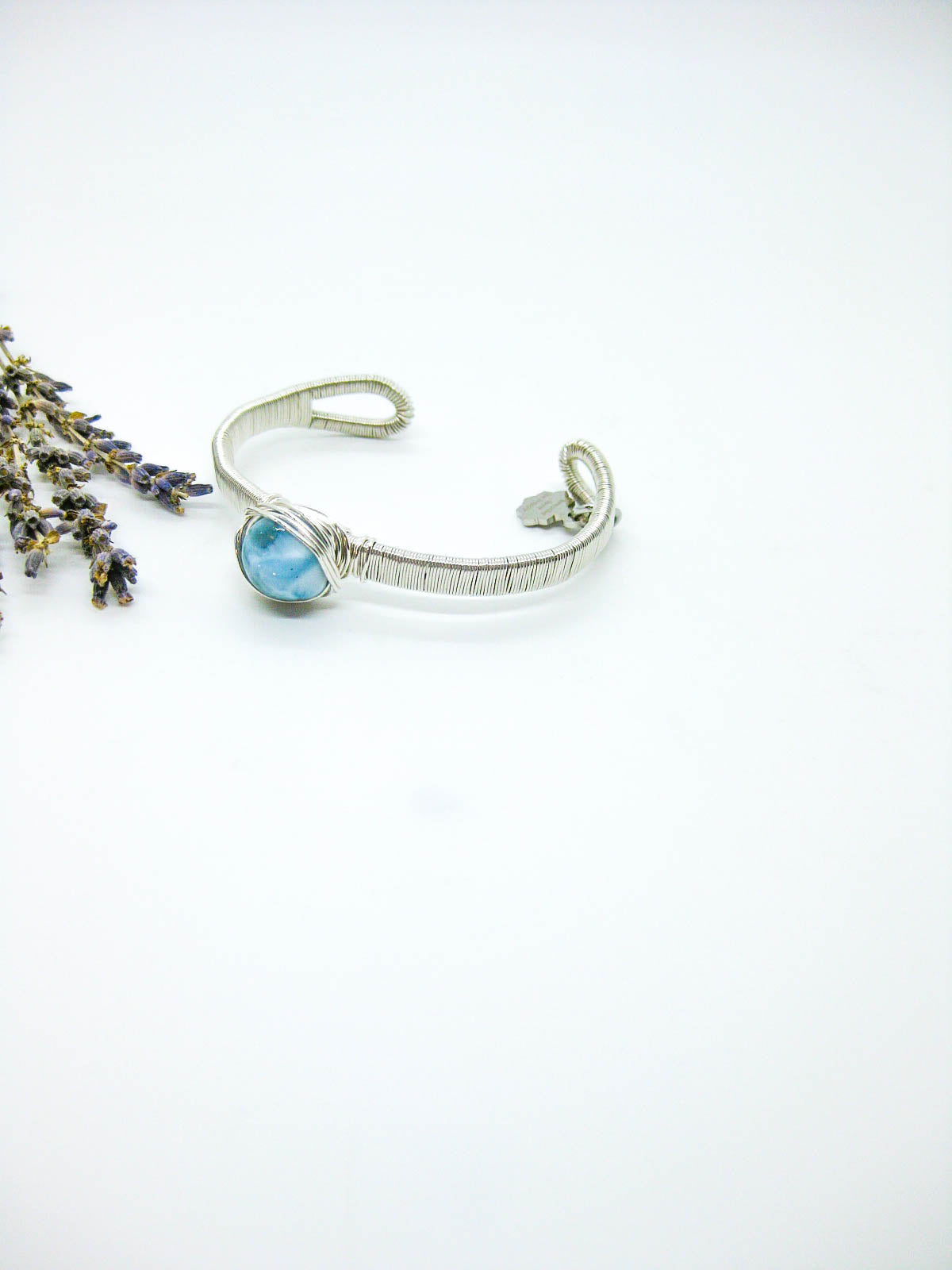 Calla: Larimar Wrapped Cuff Bracelet