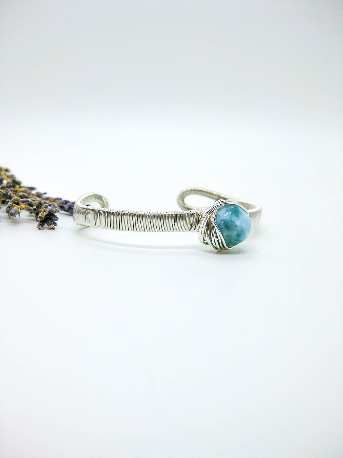 Calla: Larimar Wrapped Cuff Bracelet