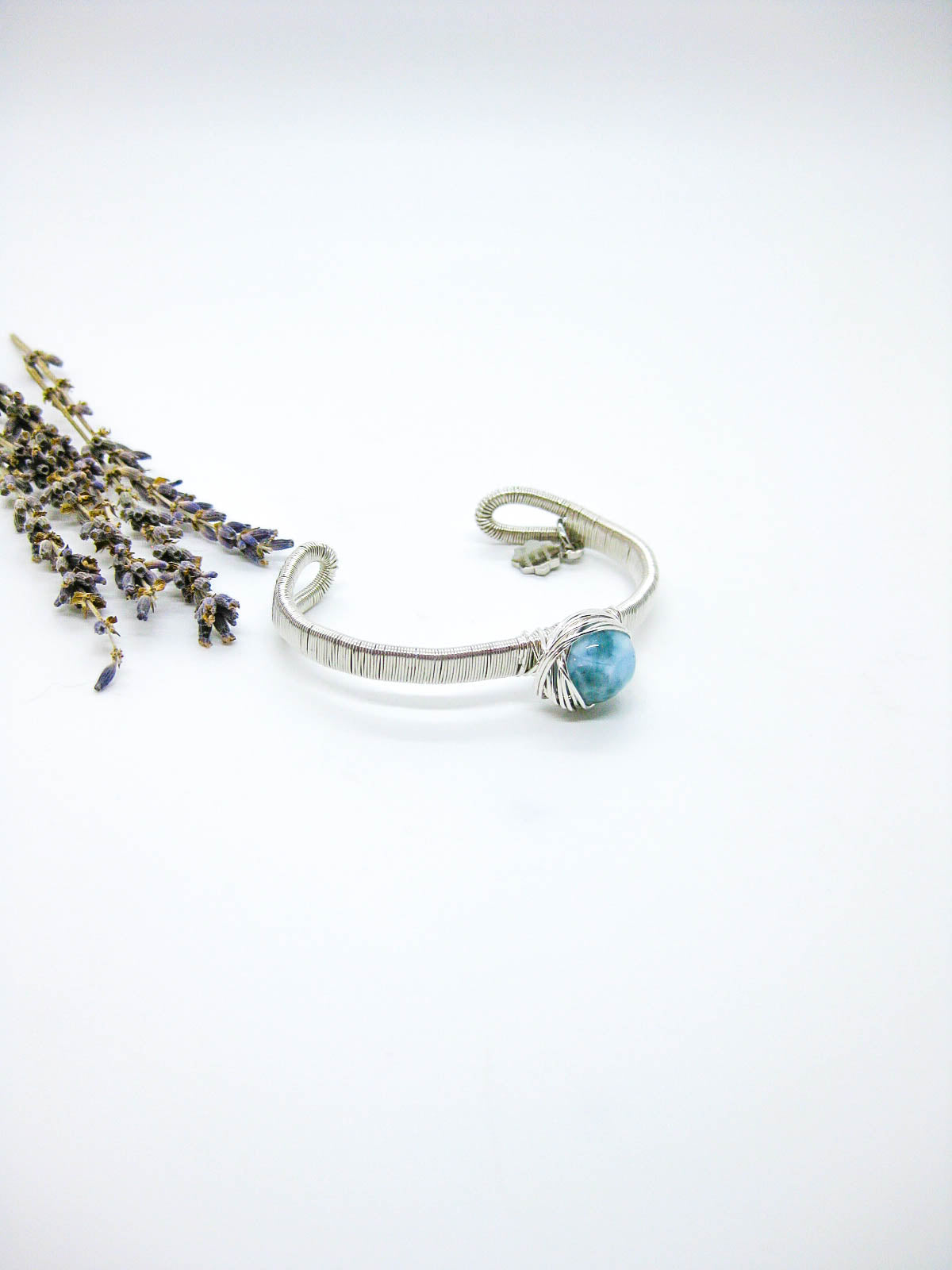 Calla: Larimar Wrapped Cuff Bracelet