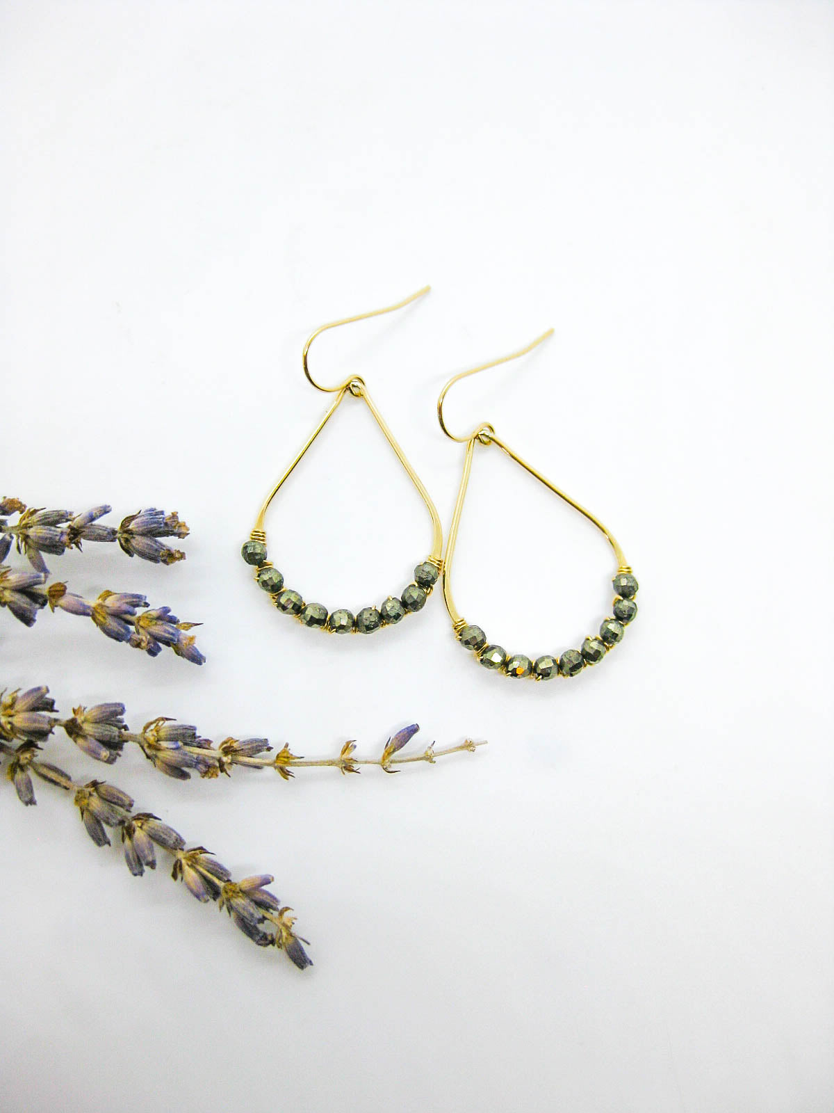 Bluebell: Pyrite Earrings