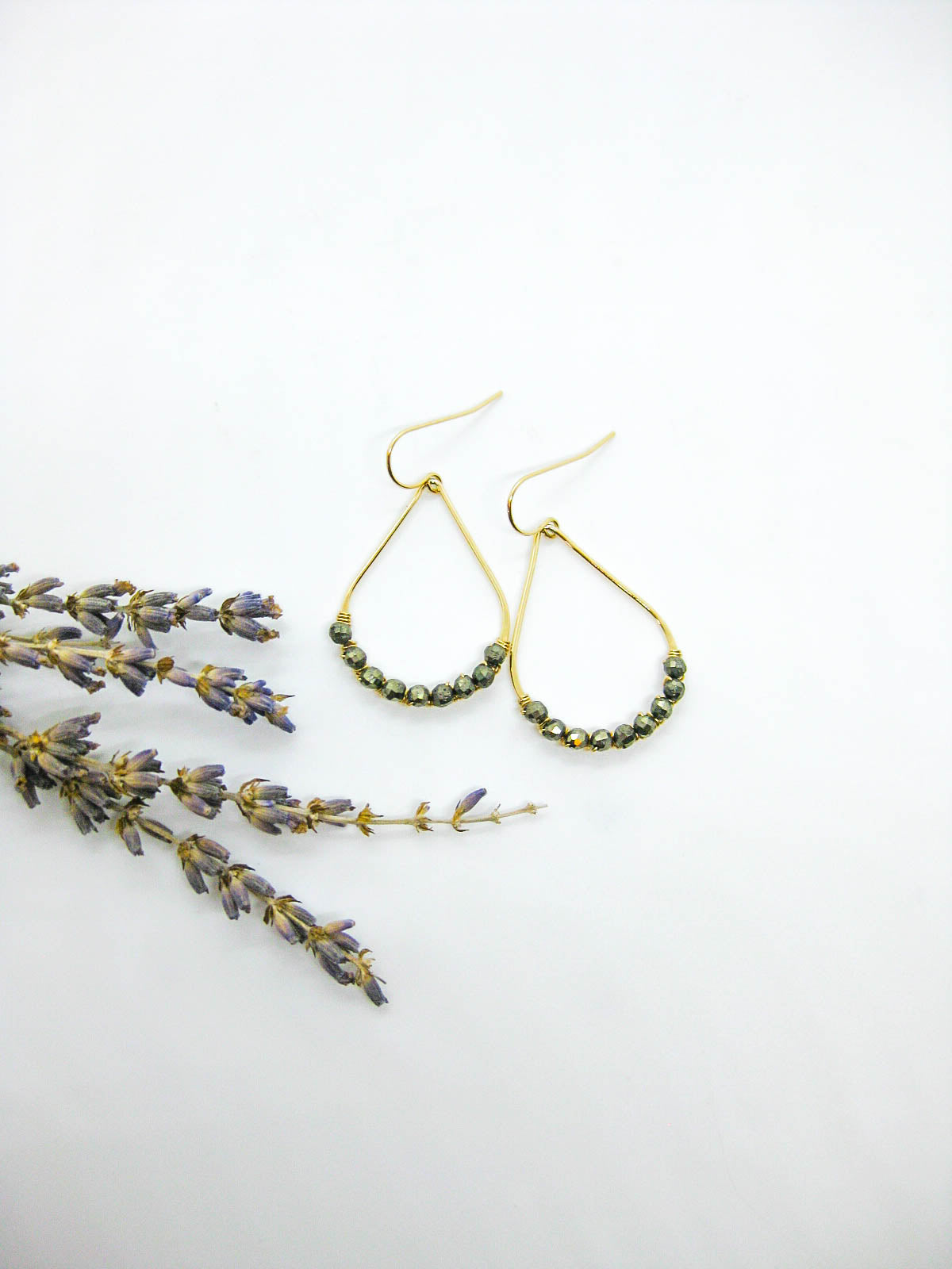Bluebell: Pyrite Earrings