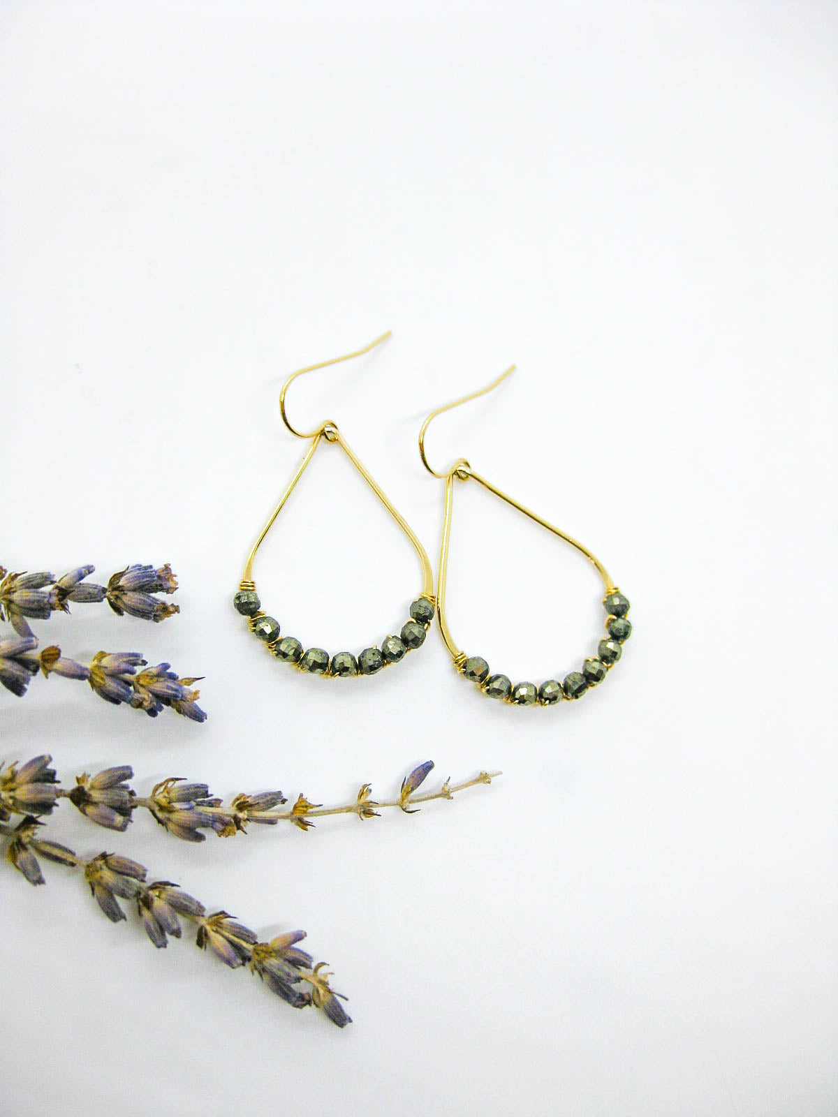 Bluebell: Pyrite Earrings