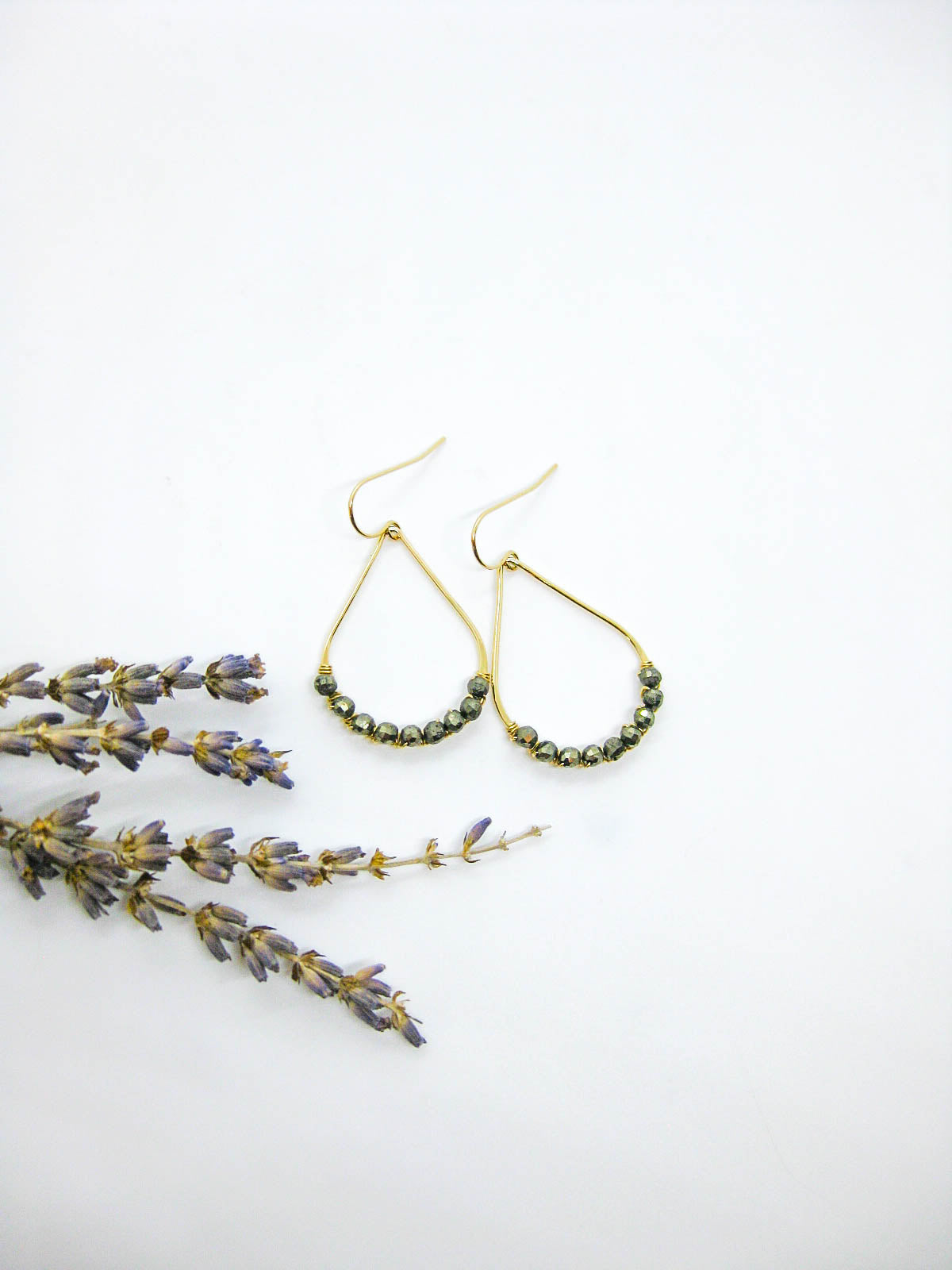 Bluebell: Pyrite Earrings