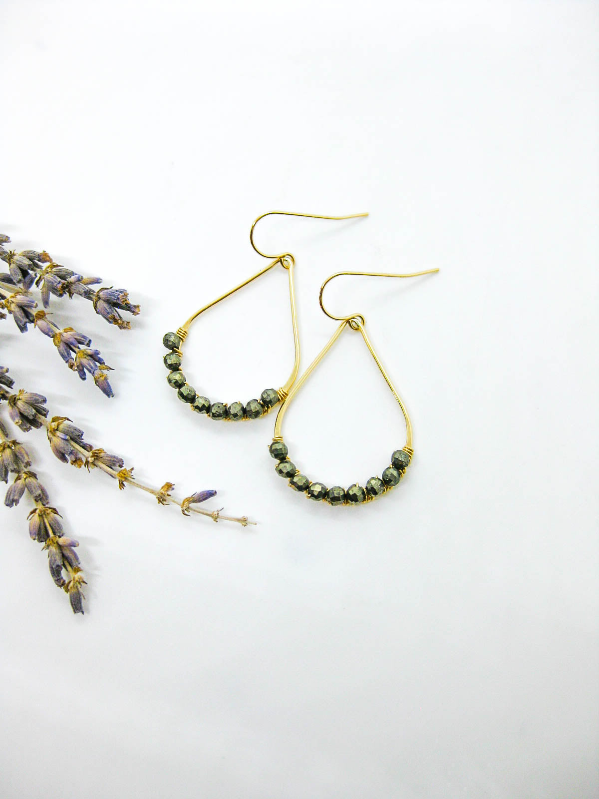 Bluebell: Pyrite Earrings