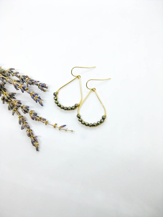 Bluebell: Pyrite Earrings