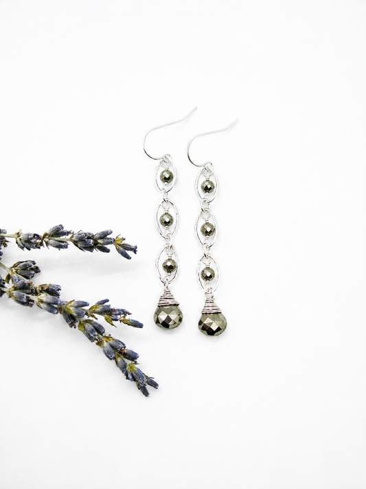 Lilac: Pyrite Earrings