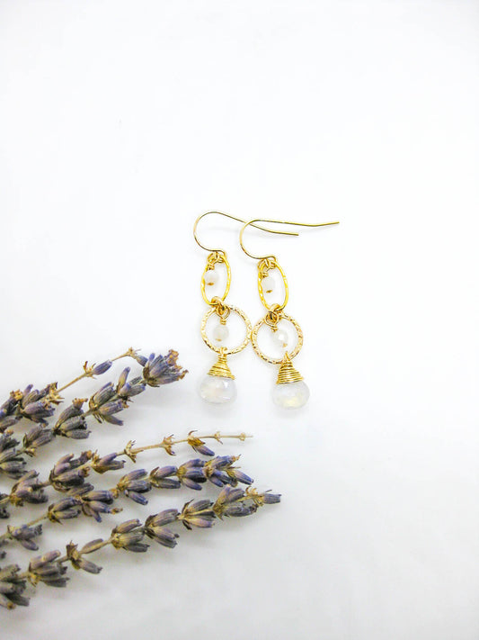Myrtle: Moonstone Earrings