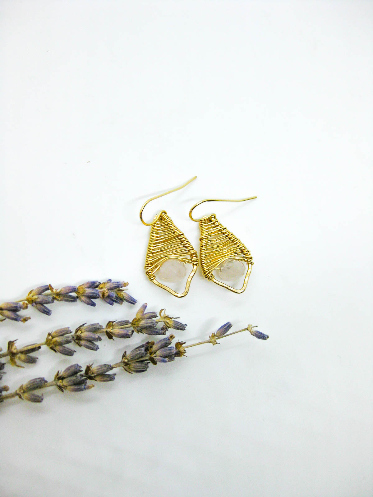 Petal: Rose Quartz Earrings