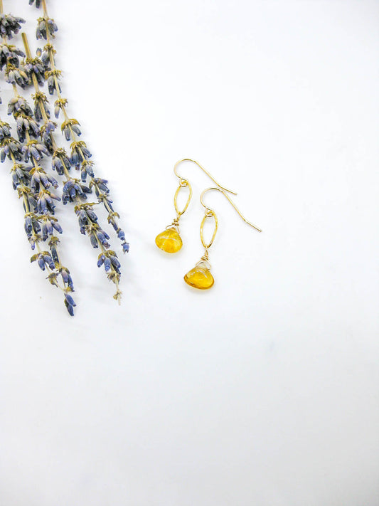 Chrysanthe: Citrine Earrings - e474