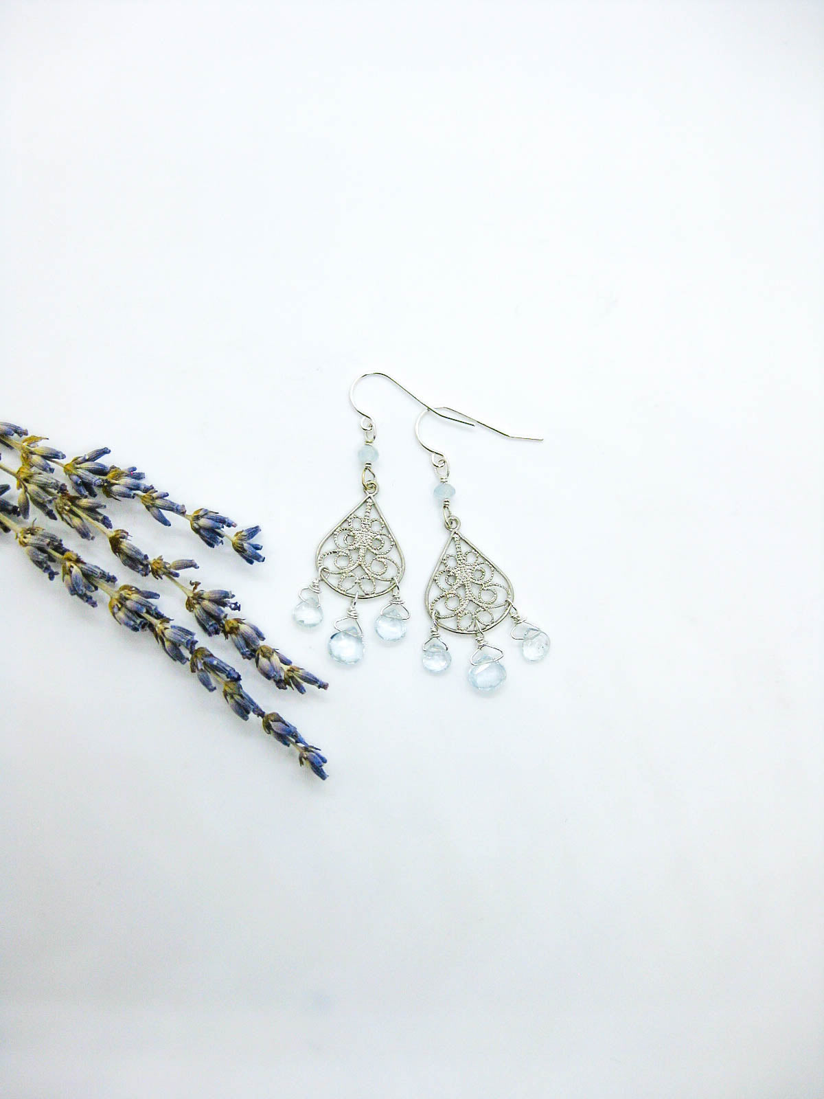 Olive: Aquamarine Earrings - e490