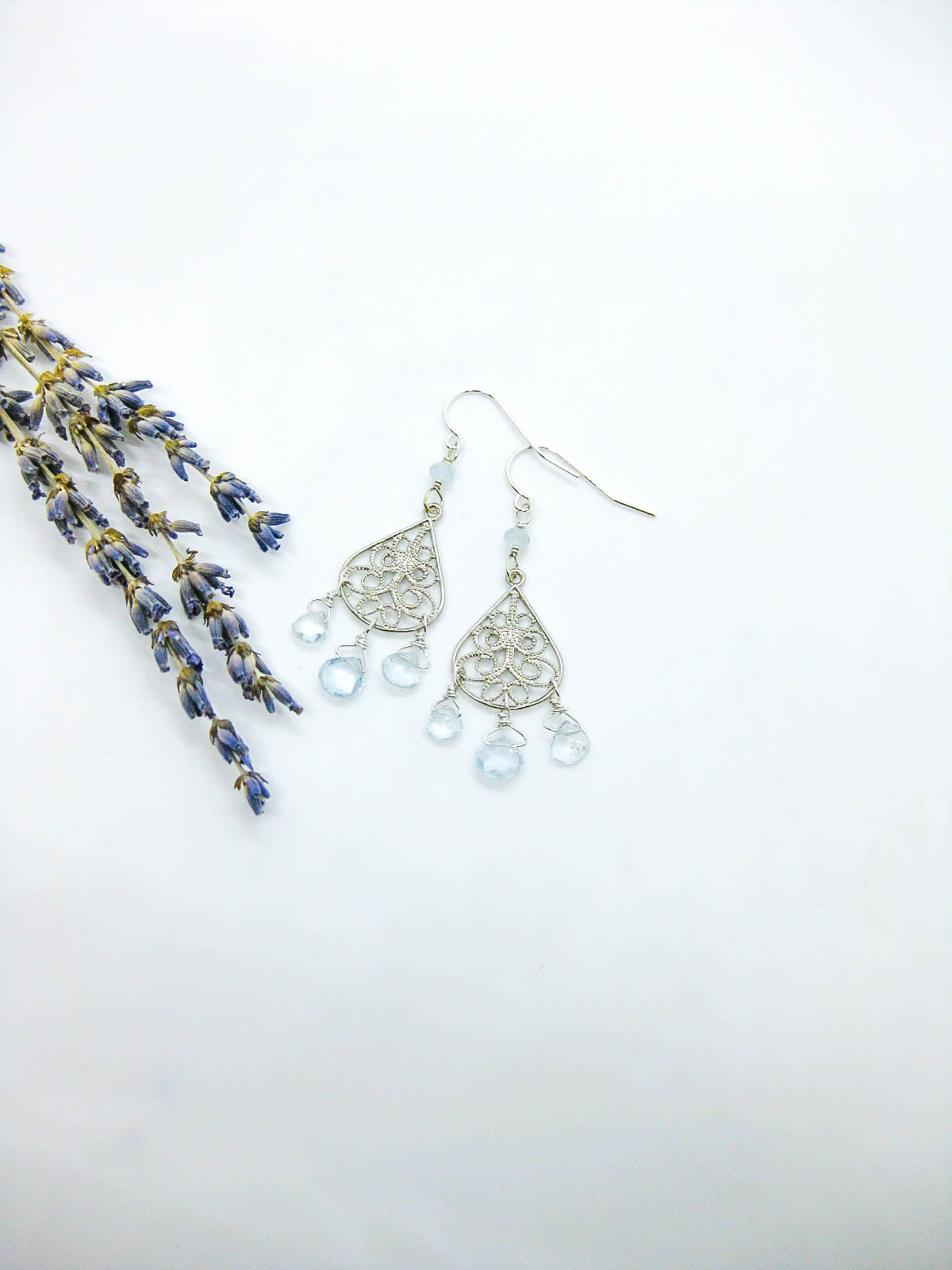 Olive: Aquamarine Earrings - e490