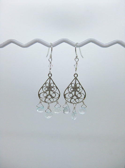 Olive: Aquamarine Earrings - e490