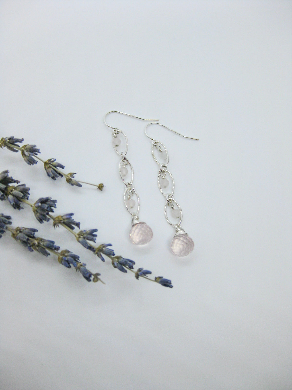 Lilac: Rose Quartz Earrings
