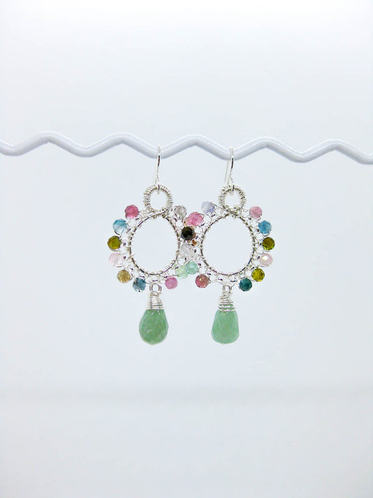 Belladonna: Tourmaline Chandelier Earrings - e696