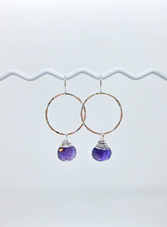 Iris: Amethyst Earrings - e719