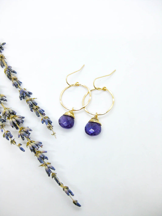 Iris: Amethyst Earrings - e719