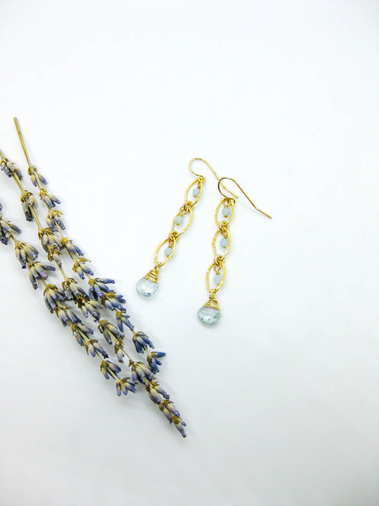 Lilac: Aquamarine Earrings - e723