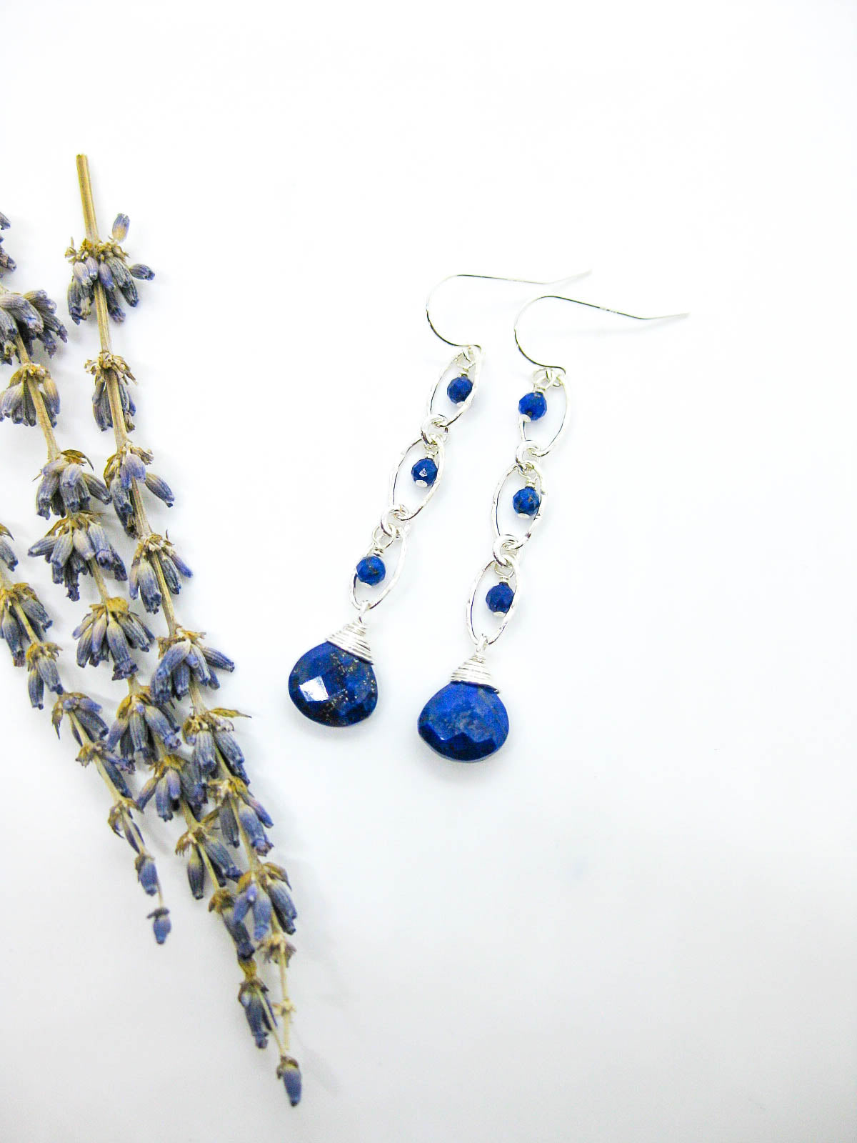 Lilac: Lapis Earrings - e724