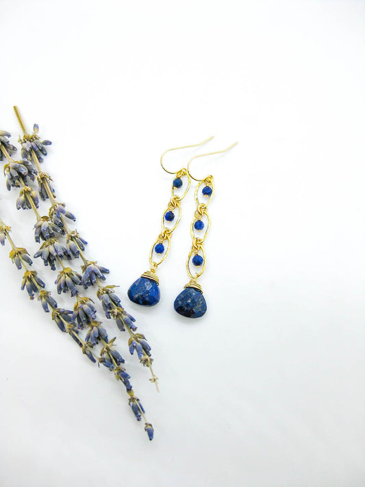 Lilac: Lapis Earrings - e724