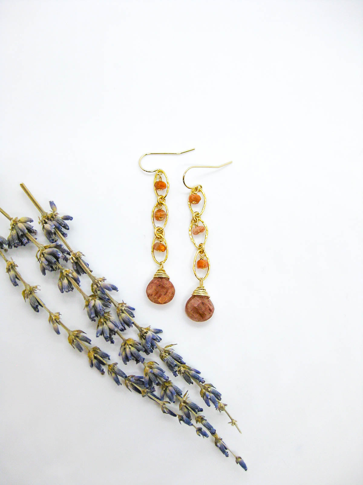 Lilac: Sunstone Earrings - e725