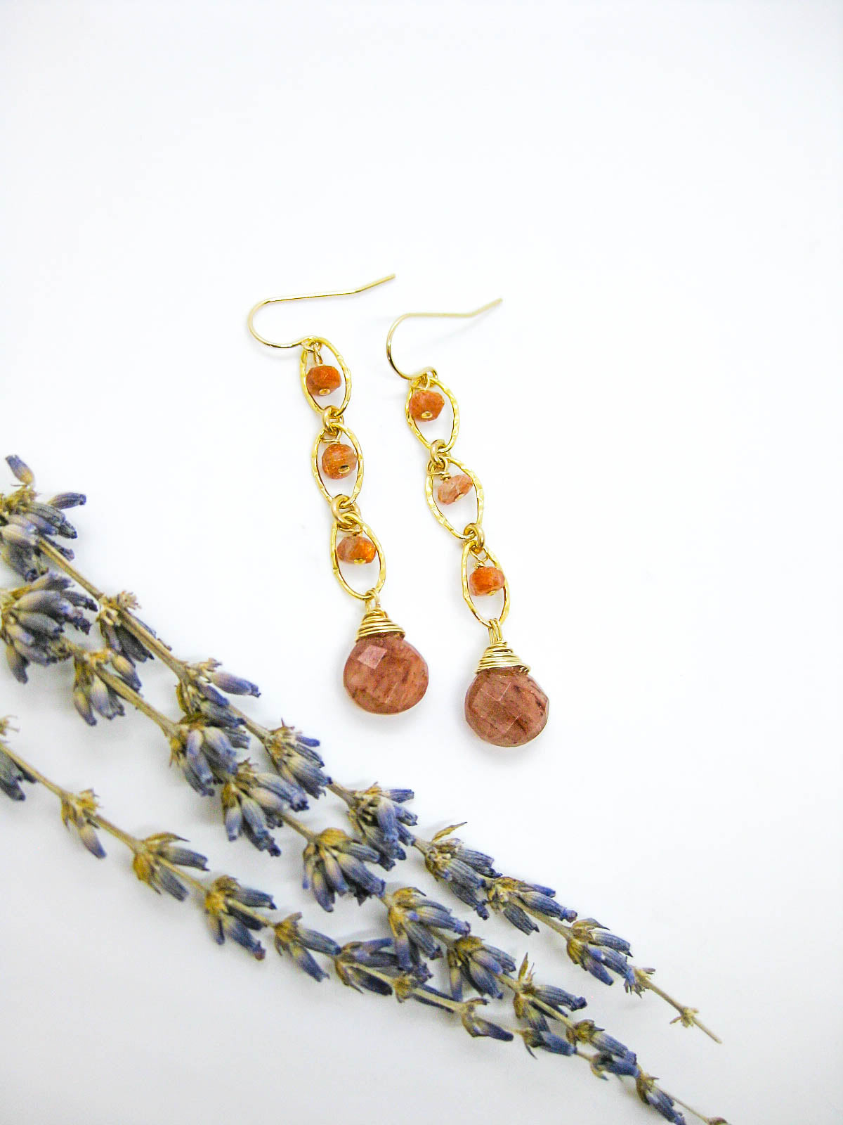 Lilac: Sunstone Earrings - e725