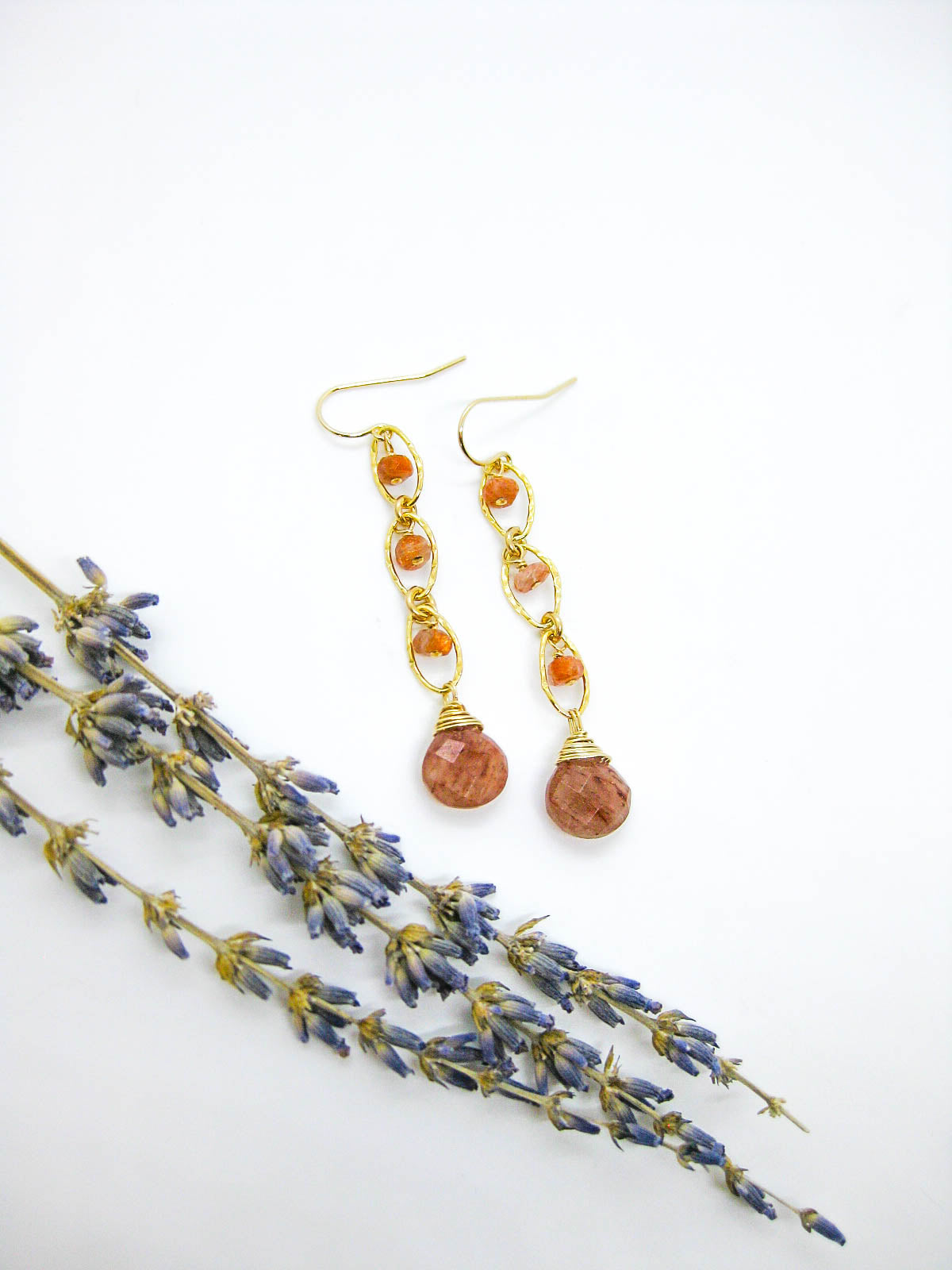 Lilac: Sunstone Earrings - e725