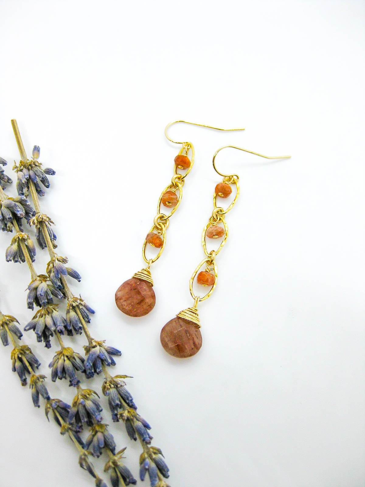 Lilac: Sunstone Earrings - e725