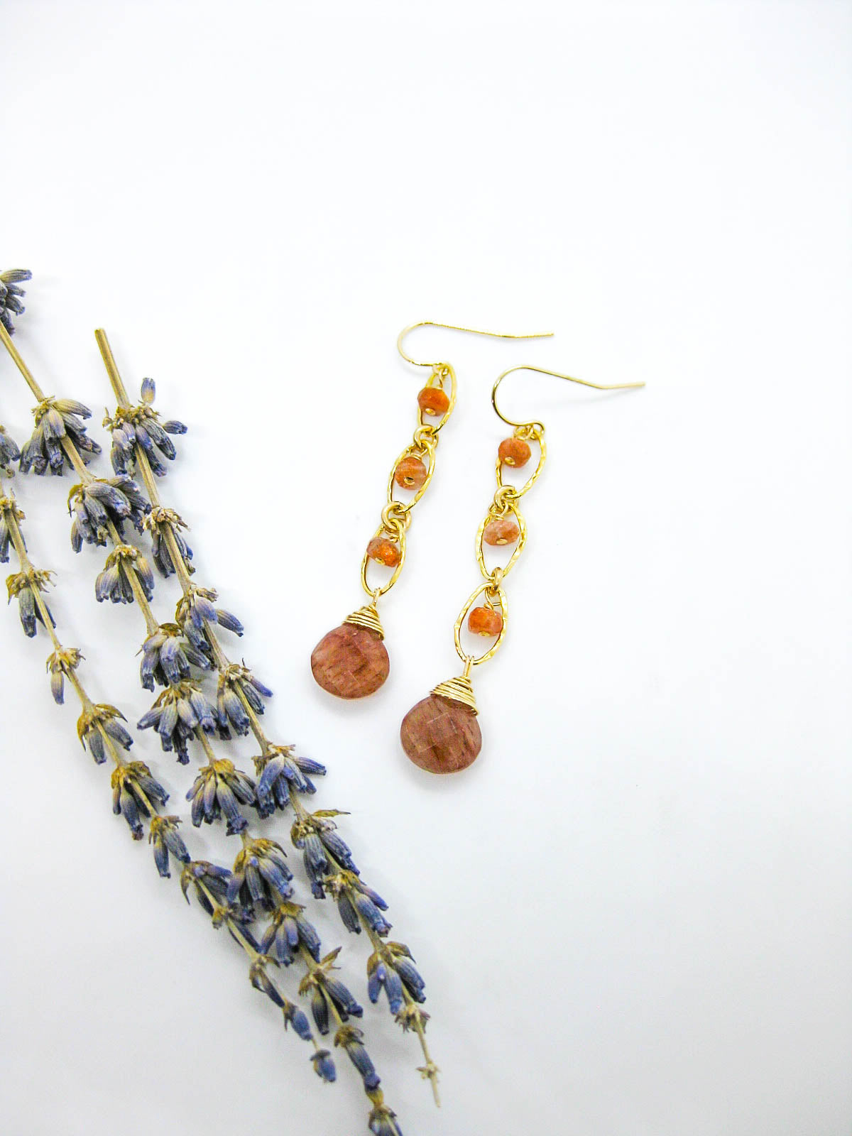 Lilac: Sunstone Earrings - e725