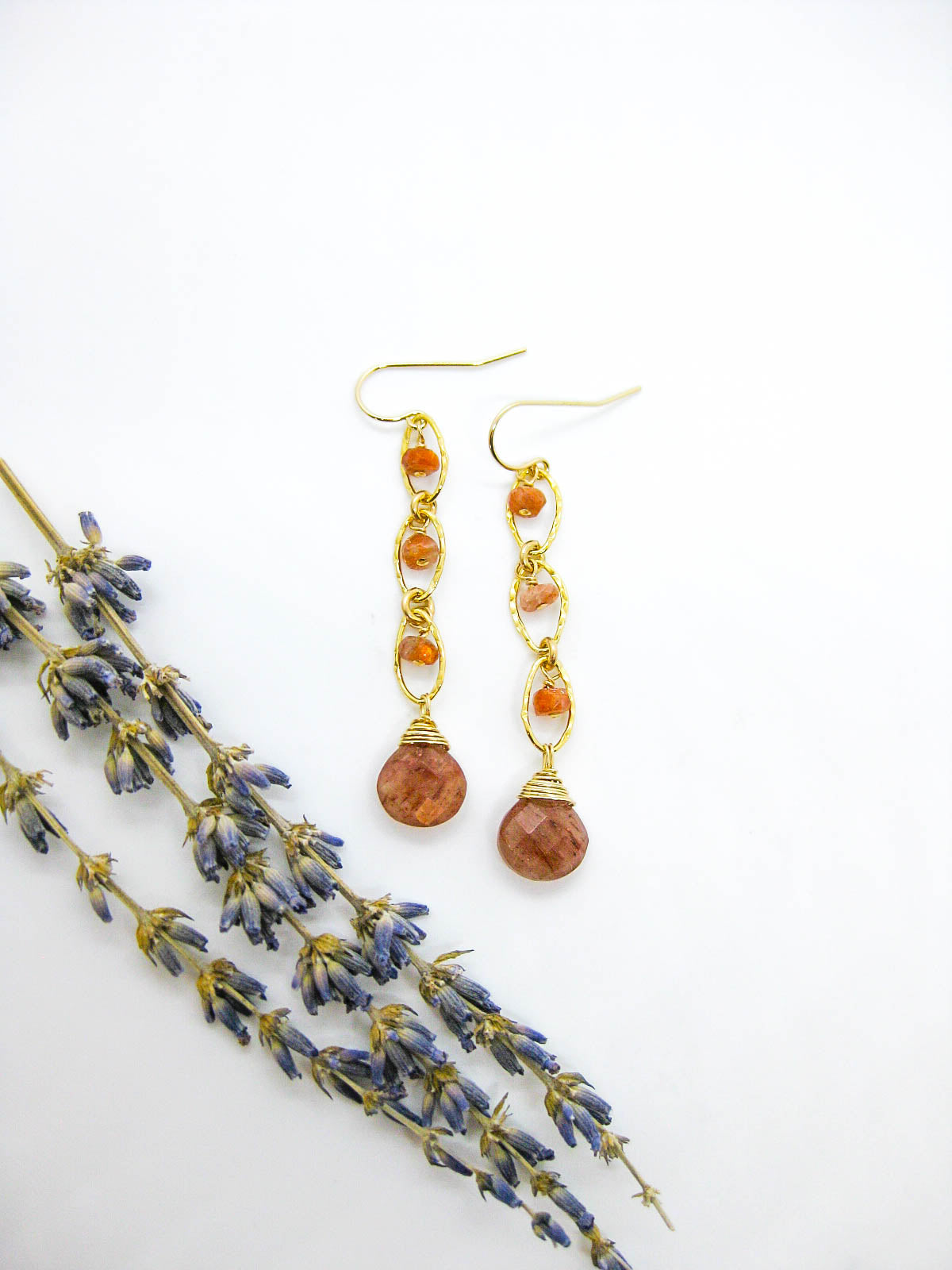 Lilac: Sunstone Earrings - e725