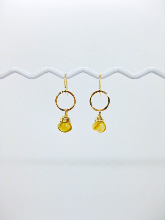 Daisy: Citrine Earrings - e736