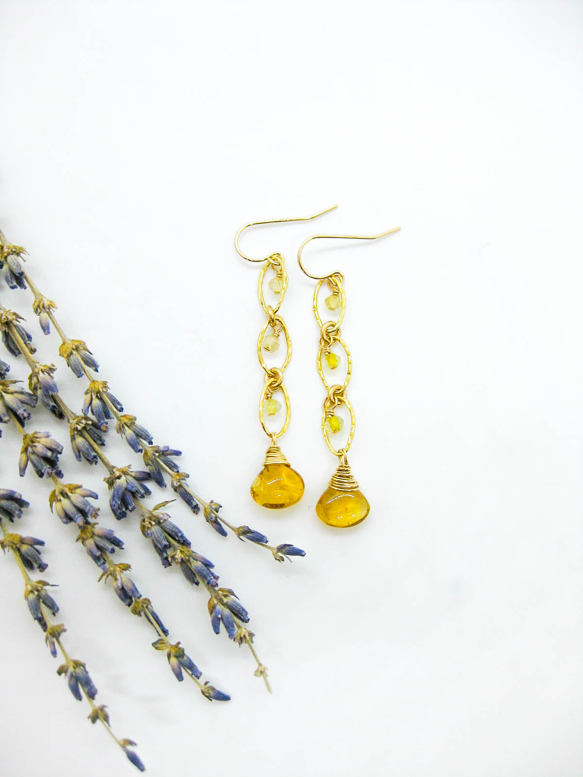 Lilac: Citrine Earrings - e737