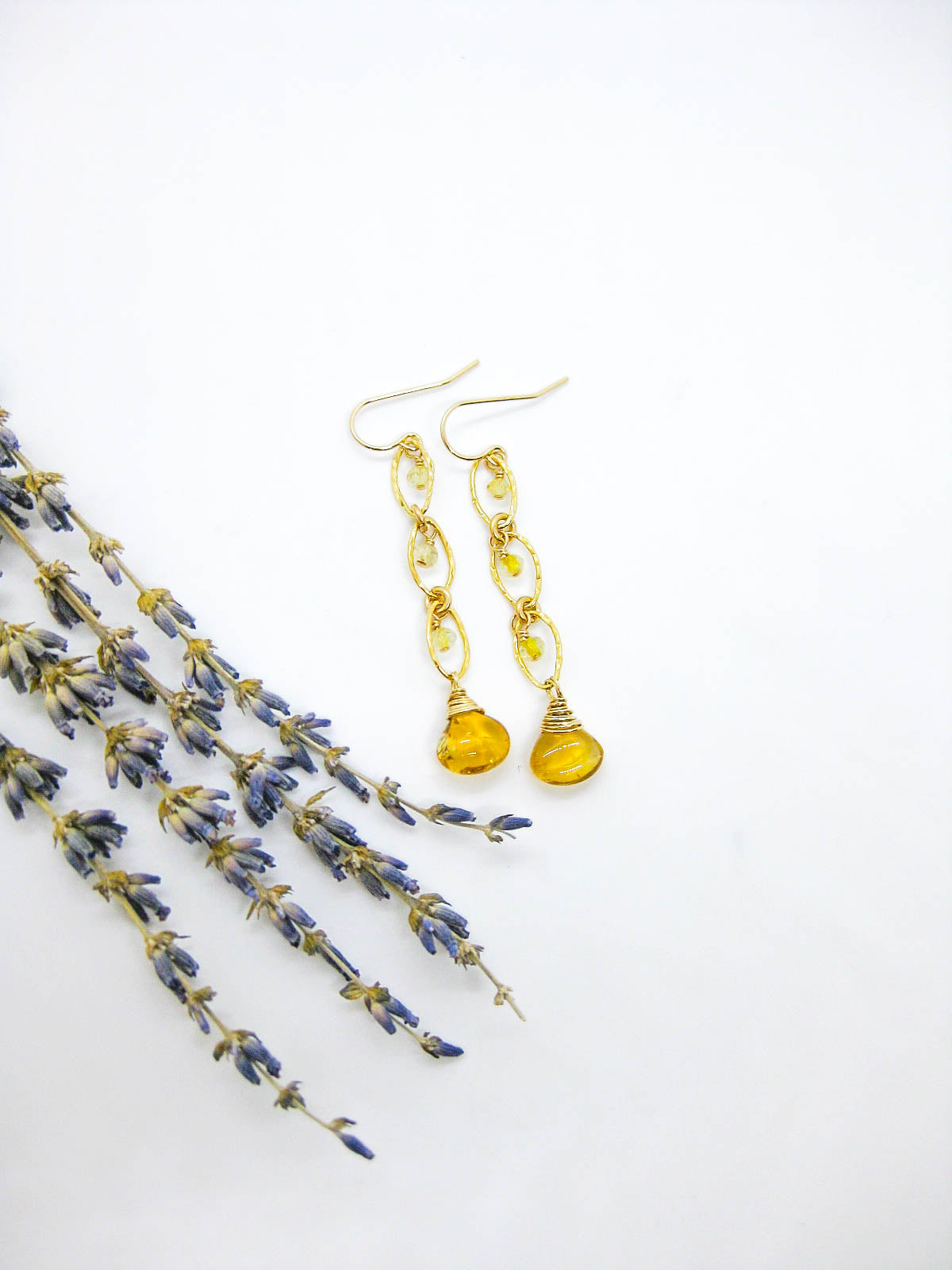 Lilac: Citrine Earrings - e737