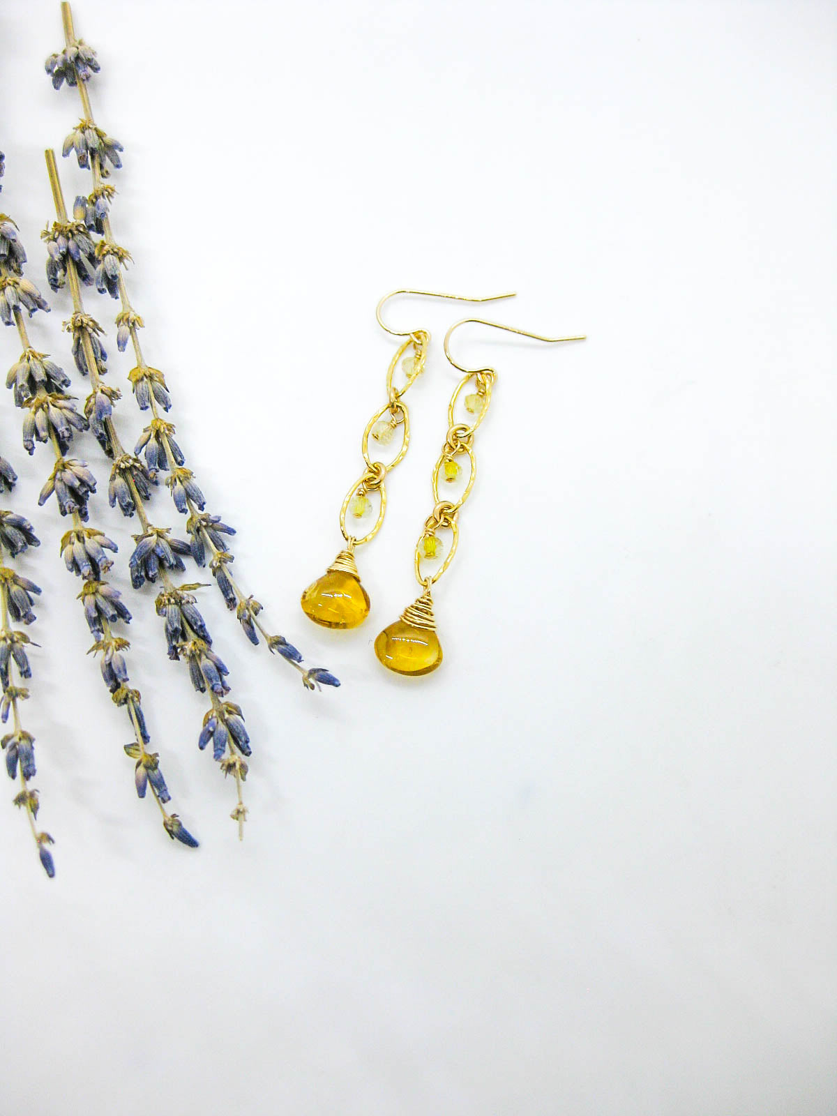 Lilac: Citrine Earrings - e737