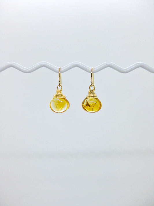 Chamomile: Citrine Earrings - e738