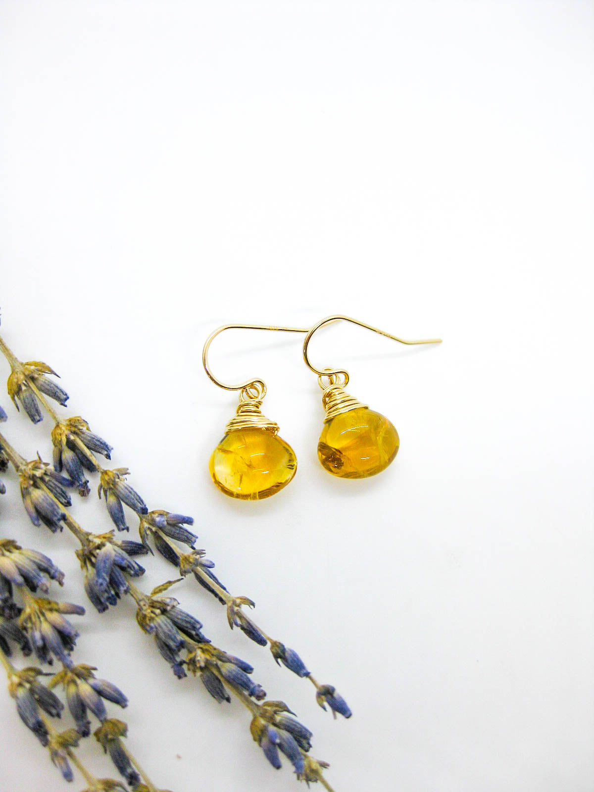 Chamomile: Citrine Earrings - e738