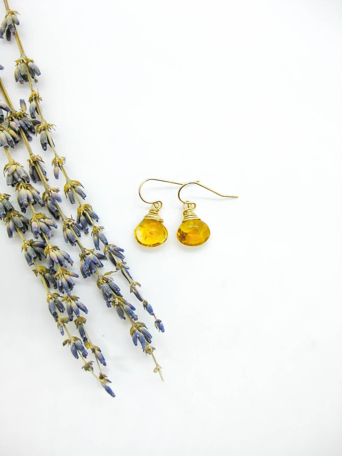 Chamomile: Citrine Earrings - e738